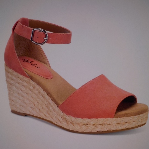 Style & Co. Shoes - NEW Pink Suede Wedge Sandals